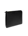 Jet Black Mouflon Leather Clutch Bag