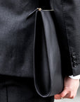 Jet Black Mouflon Leather Clutch Bag