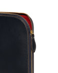 Dark Navy Mouflon Leather Clutch Bag