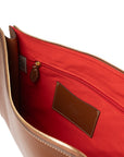 Camel Brown Mouflon Leather Clutch Bag