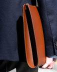 Camel Brown Mouflon Leather Clutch Bag