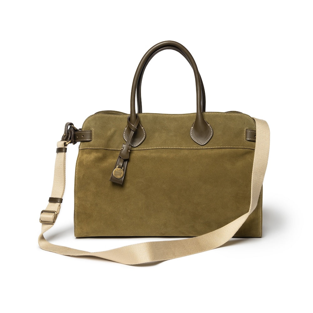 Olive Green Toscano Suede Soft Brief Case