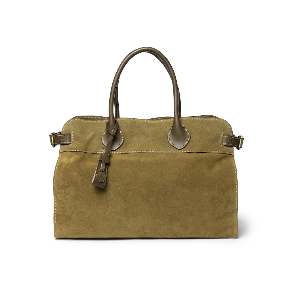 Olive Green Toscano Suede Soft Brief Case