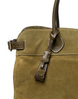Olive Green Toscano Suede Soft Brief Case