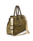 Olive Green Toscano Suede Soft Brief Case