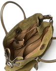 Olive Green Toscano Suede Soft Brief Case