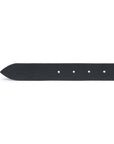 Jet Black Grained Calf Leather Horseshoe Buckle Adjustable Belt