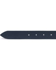 Dark Navy Grained Calf Leather Horseshoe Buckle Adjustable Belt