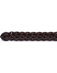 Espresso Brown Braided Calf Leather Square Buckle Belt