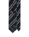 Double Stripe Espresso Brown & Blue Grenadine Silk Sfoderato Tie