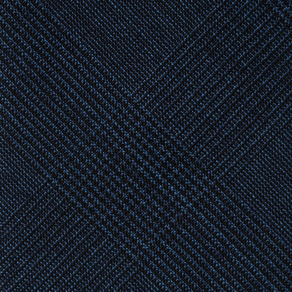 Tone-on-Tone Glen Check Deep Navy Woven Wool Tie