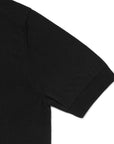 Jet Black Cotton Short-Sleeve Knit Polo