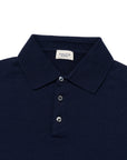 Deep Navy Cotton Short-Sleeve Knit Polo
