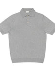 Stone Gray Cotton Short-Sleeve Knit Polo