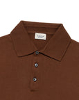 Sienna Brown Cotton Short-Sleeve Knit Polo