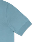 Mist Blue Cotton Short-Sleeve Knit Polo