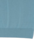 Mist Blue Cotton Short-Sleeve Knit Polo