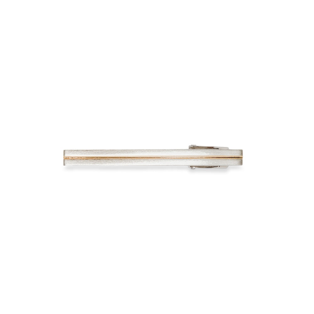 Gold Indent Line Metal Tie Clip