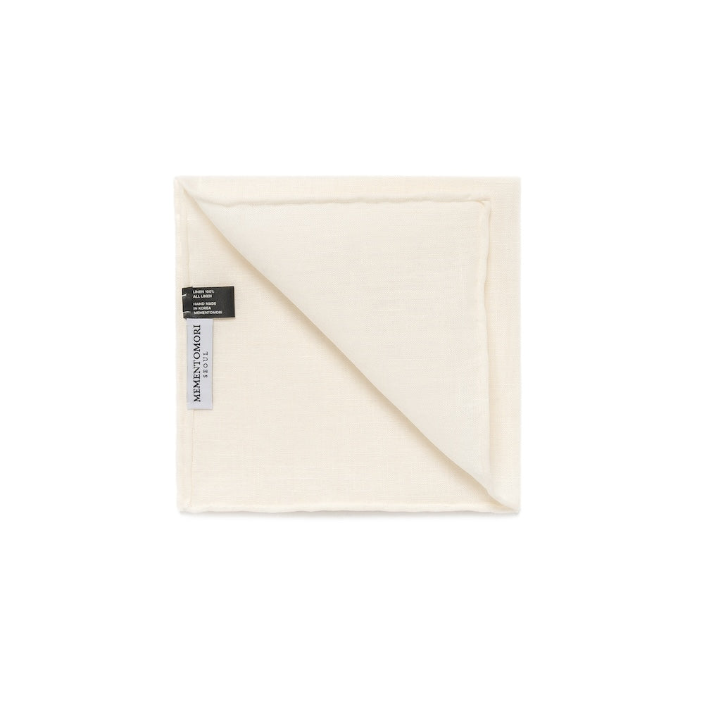 White Pure Linen Pocket Square.