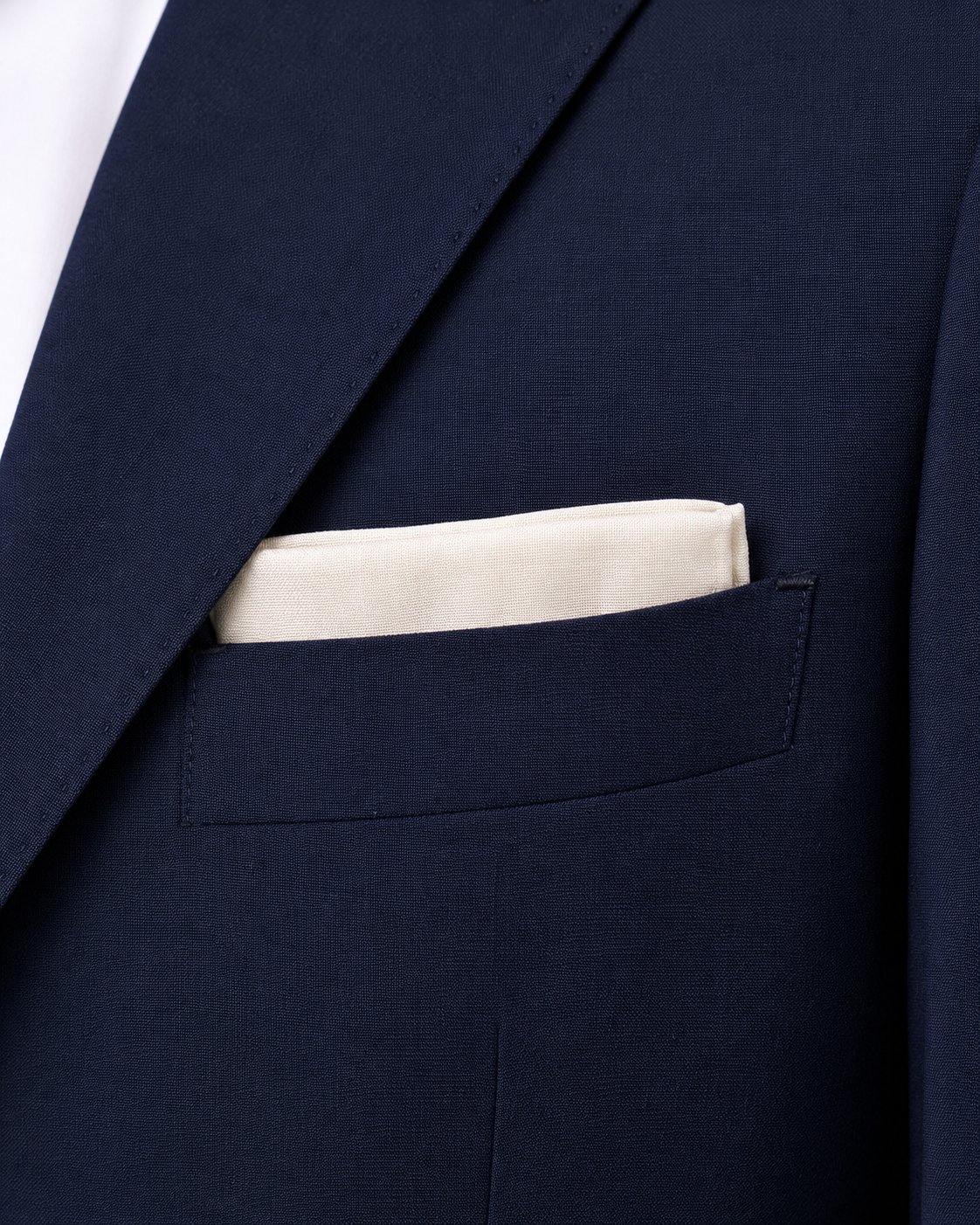 White Pure Linen Pocket Square.