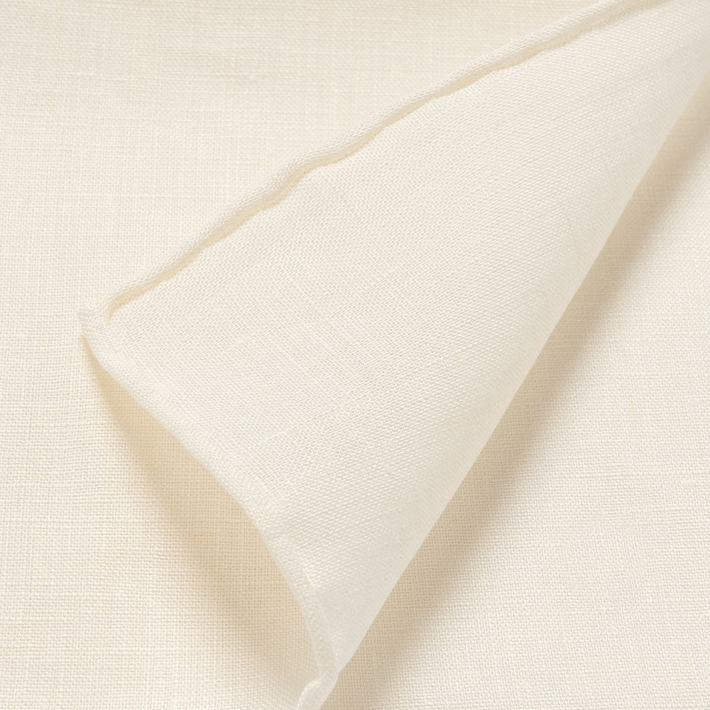White Pure Linen Pocket Square.
