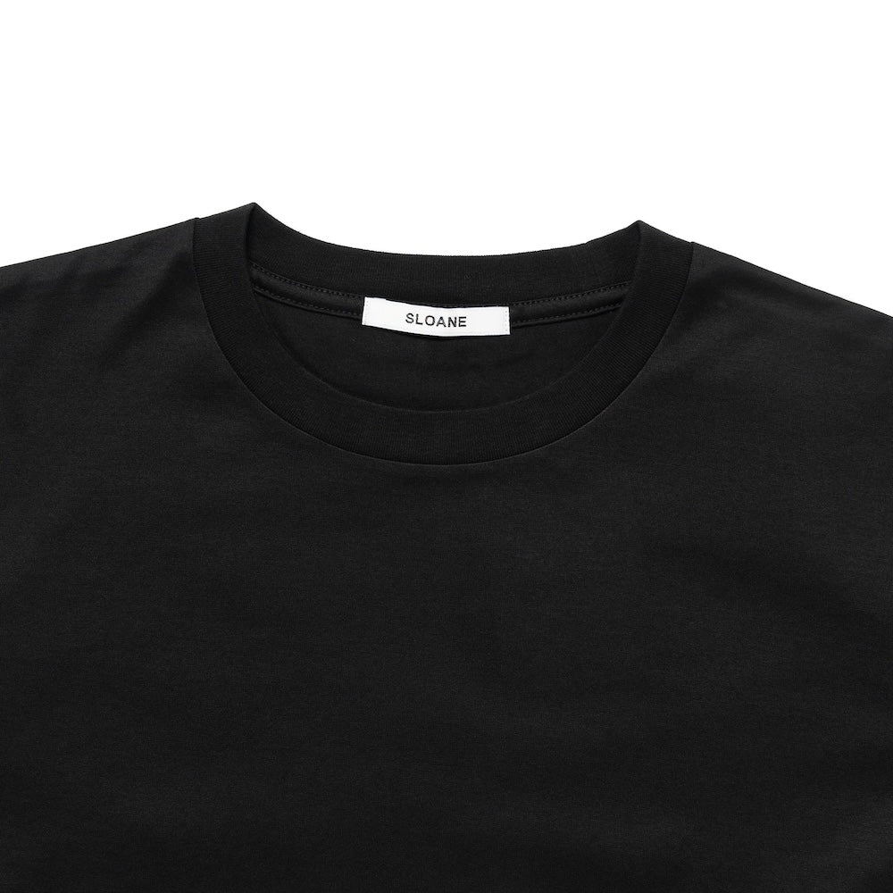 Black Solid 60/2 Supima Cotton UV Protection Crew Neck T-Shirt