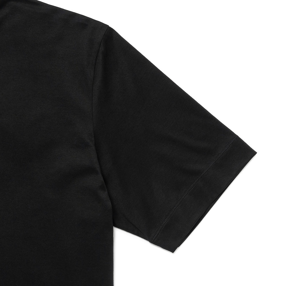Black Solid 60/2 Supima Cotton UV Protection Crew Neck T-Shirt
