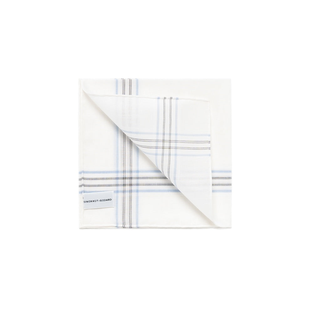 Aran Check Pattern Cotton-Linen Pocket Square