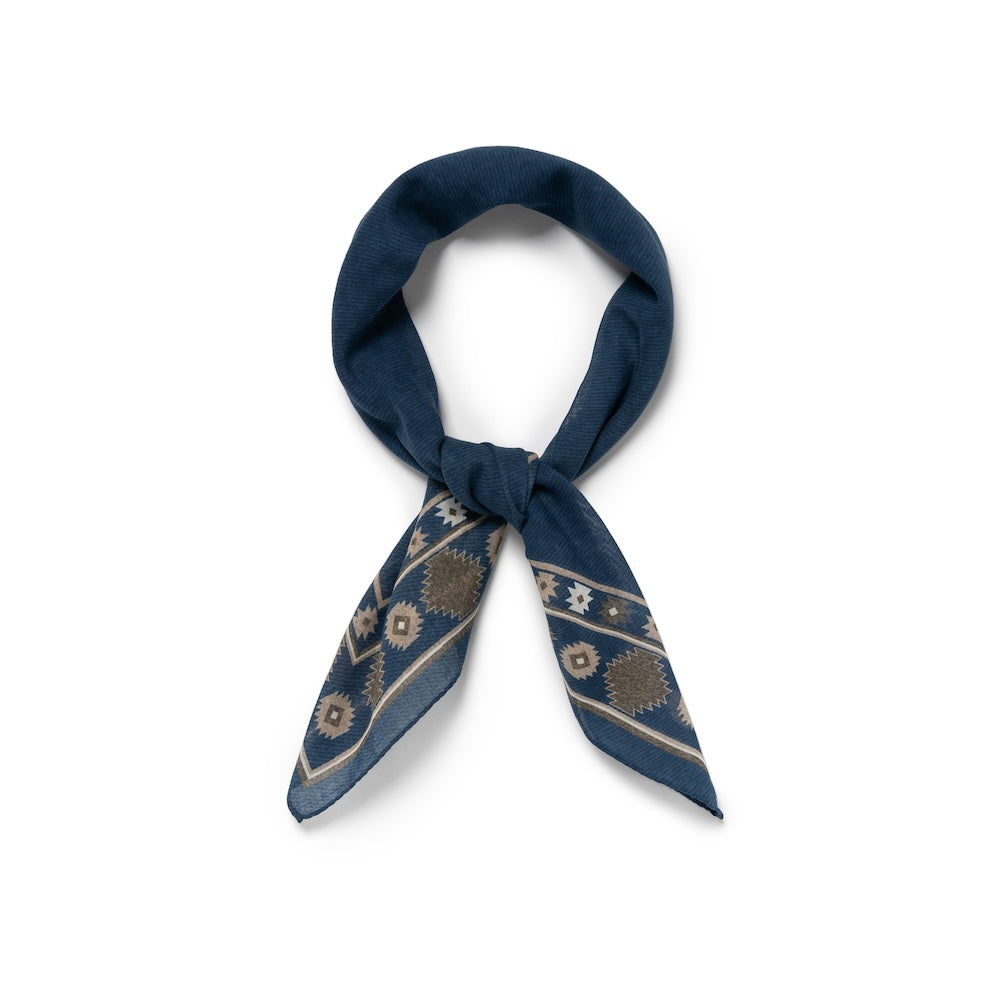 Ethnic Border Indigo Navy Cotton Bandana