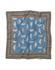 Geometric Half-Moon Pattern Brown Blue Cotton Bandana