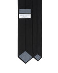 Jet Black Basket Solid Woven Wool Cotton Tie