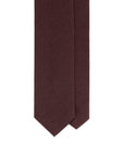 Deep Burgundy Basket Solid Woven Wool Cotton Tie