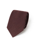 Deep Burgundy Basket Solid Woven Wool Cotton Tie