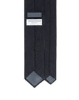 Dark Navy Basket Solid Woven Wool Cotton Tie