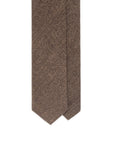 Melange Taupe Brown Solid Printed Cashmere Wool Tie