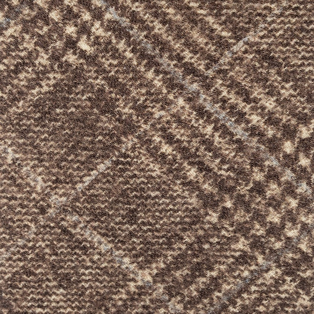 Taupe Brown Glen Check Printed Cashmere Wool Tie