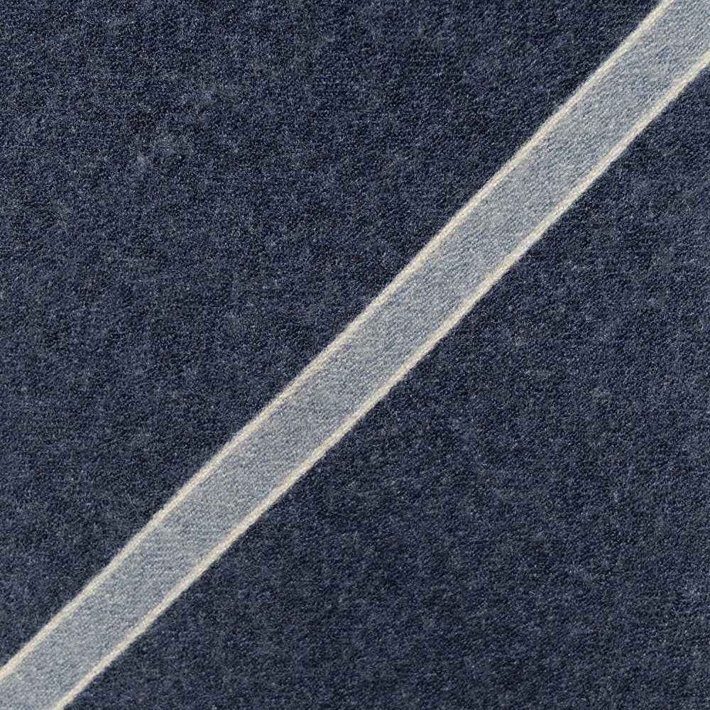 Ice Blue Stripe Denim Blue Printed Cashmere Wool Tie