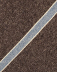 Ice Blue Stripe Taupe Brown Printed Cashmere Wool Tie