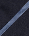 Dusty Blue Stripe Dark Navy Woven Silk Tie