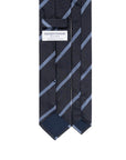 Dusty Blue Stripe Dark Navy Woven Silk Tie