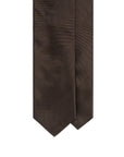 Dark Brown Wide Herringbone Woven Silk Tie