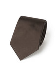 Dark Brown Wide Herringbone Woven Silk Tie
