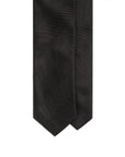 Jet Black Wide Herringbone Woven Silk Tie