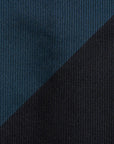 Block Stripe Dark Navy & Teal Blue Woven Silk Tie