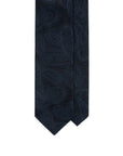 Tone-on-Tone All-Over Paisley Pattern Dark Navy Woven Silk Tie
