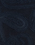 Tone-on-Tone All-Over Paisley Pattern Dark Navy Woven Silk Tie