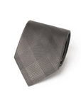 Tone-on-Tone Glen Check Pattern Taupe Gray Woven Silk Tie