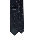 Micro Paisley Pattern Dark Navy Woven Silk Tie