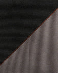 Block Stripe Black & Silver Grey Woven Silk Tie