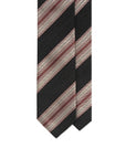 Multi-Stripe Dusty Pink & Charcoal Gray Woven Silk Tie